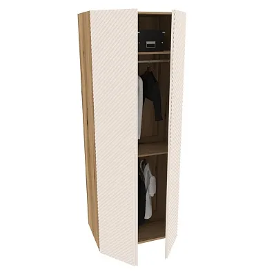 Шкаф 2 дверный, фрезерованные фасады в эмали LE210.60-1