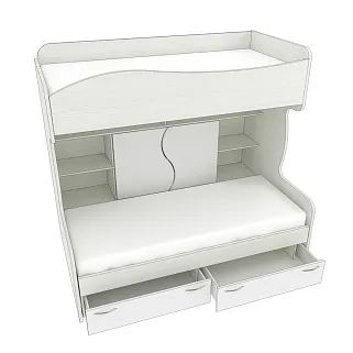 Кровать двухъярусная с лестницей комодом P904, 90x200