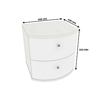 Тумба прикроватная 2 ящика P701