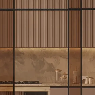 Стеклянная межкомнатная перегородка для кухни GRACE 18