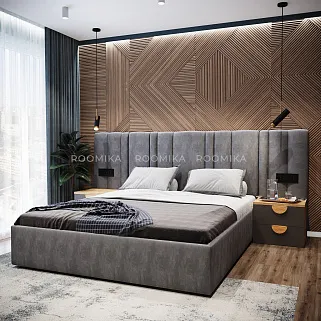 Кровать двуспальная мягкая HILTON с подъемным механизмом и мягкими панелями, 160x200