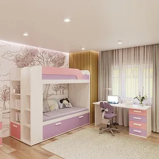 Кровать двухъярусная E905, 90x190 L/R