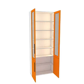 Шкаф книжный со стеклом L240 с подсветкой