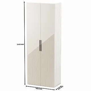 Шкаф 2 дверный, фрезерованные фасады в эмали LE-210.44-1