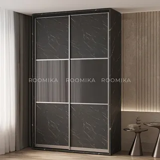 Шкаф-купе ХG166.60-2, профиль INTEGRO, фасад МДФ/Зеркало графит