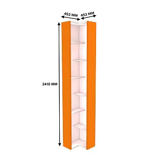 Стеллаж завершающий угловой равносторонний с подсветкой L230