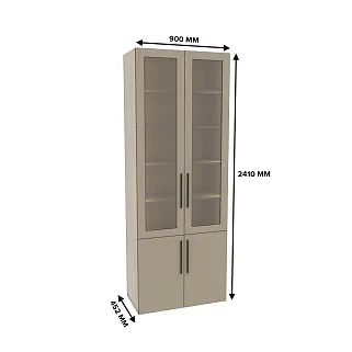 Шкаф книжный со стеклом L214S с подсветкой