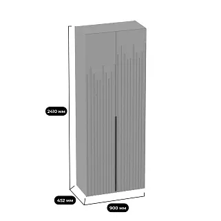 Шкаф 2 дверный, фрезерованные фасады в эмали LE-210.44-4