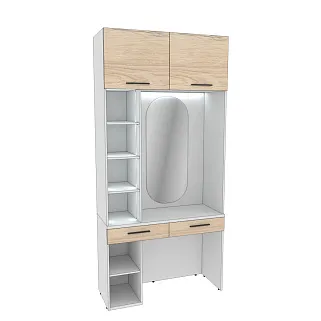 Столик туалетный с антресолью и стеллажом с подсветкой L-414.44