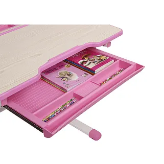 Комплект парта + стул трансформеры Lavoro Pink + лампа + подставка