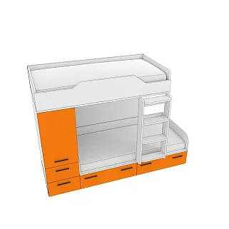Кровать двухъярусная L906, 90х190 L/R