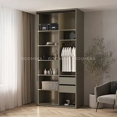 Шкаф-купе ХG126.60-3, профиль INTEGRO, стекло Сатинато белое, с подсветкой