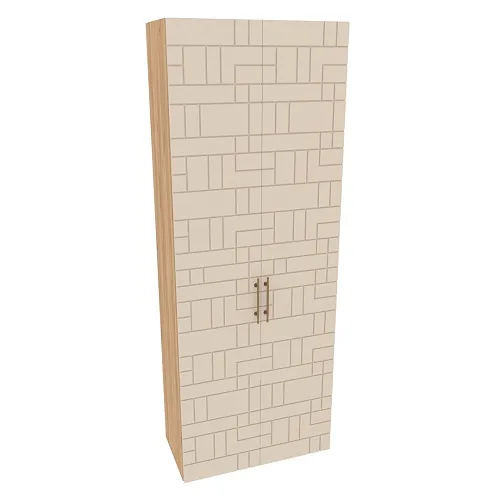 Шкаф двухдверный узкий, фрезерованные фасады в эмали LE210.44-1