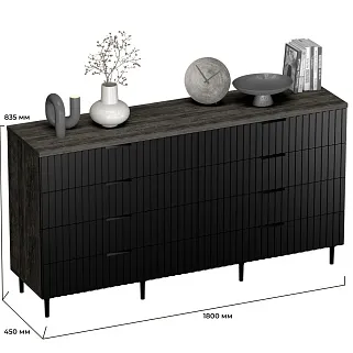 Комод, фрезерованные фасады в эмали LE728.45