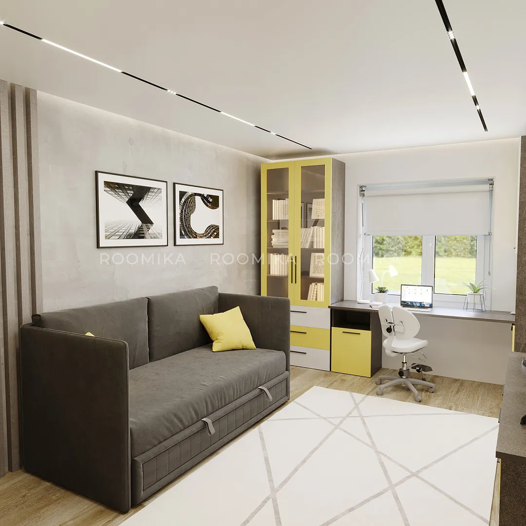 Шкаф книжный с тремя ящиками со стеклом L213S