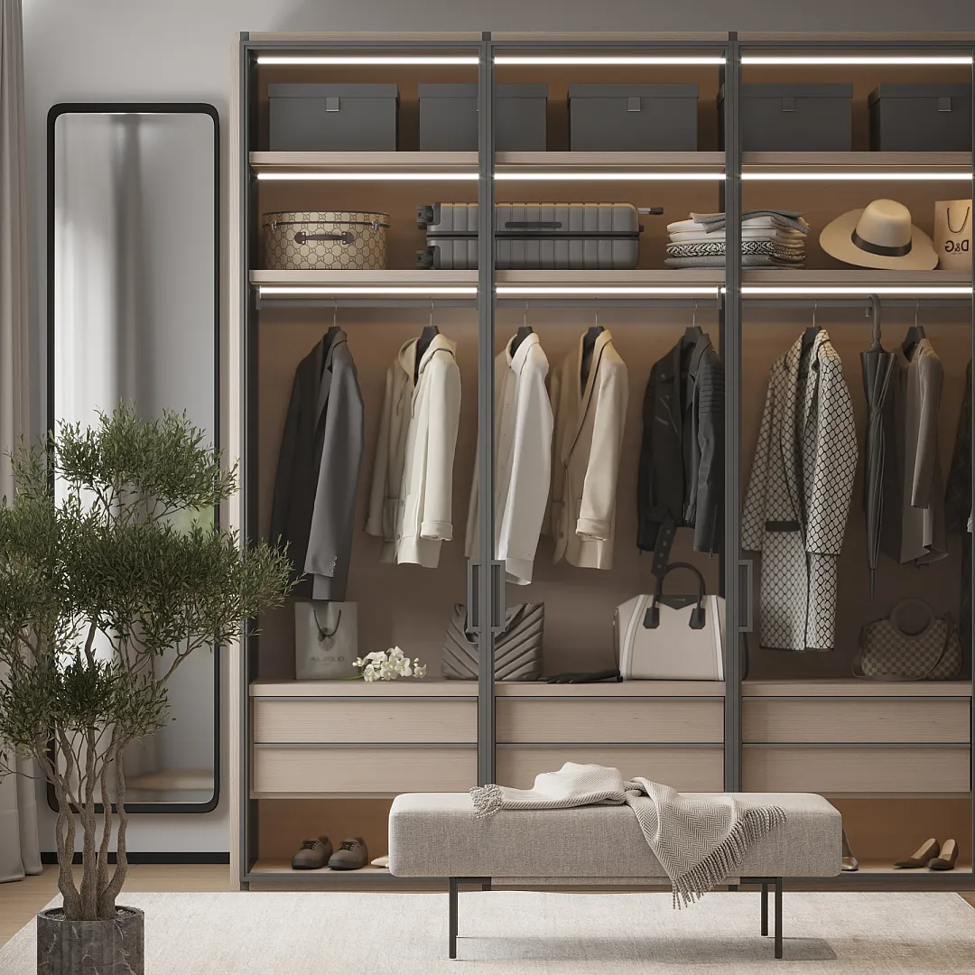 Гардеробная со стеклом №2