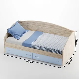 Кровать односпальная с ящиками P902N, 90x190