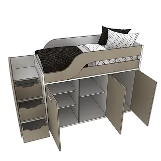 Кровать-чердак с рабочей зоной E903.6, 80x160 L/R