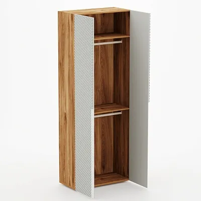 Шкаф 2 дверный, фрезерованные фасады в эмали LE210.44-1