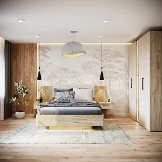 Кровать двуспальная CUBO с парящим эффектом, 140x200