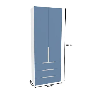 Шкаф книжный/для одежды с тремя ящиками, фасады в эмали LE213