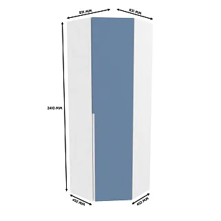 Шкаф угловой равносторонний, фасады в эмали LE218.1