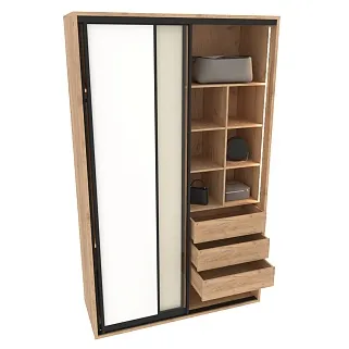 Шкаф-купе ХG160.60-1, профиль INTEGRO, фасад МДФ/стекло прозрачное