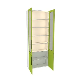 Шкаф книжный со стеклом L240 с подсветкой