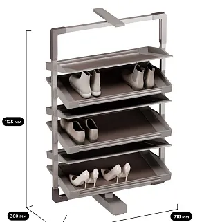 ALFA Поворотно-выдвижная обувница, 6 полок, FRM5814.06F.01