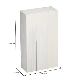 Шкаф со складными дверьми и фальш панелью, фрезерованные фасады в эмали LE206 L/R