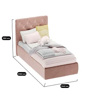 Кровать односпальная мягкая MIRA с подъемным механизмом, 90x190
