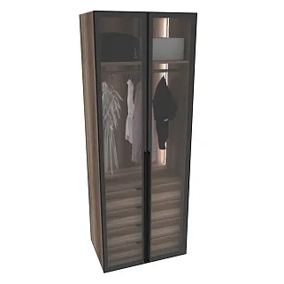 Шкаф для спальни с полками и штангой с подсветкой R210.60-4