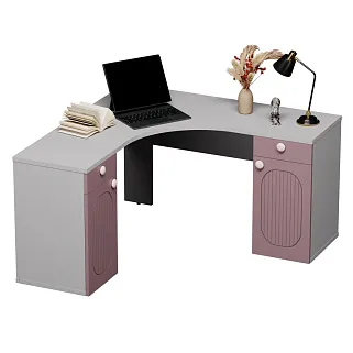 Cтол угловой равносторонний, фрезерованные фасады в эмали LE716