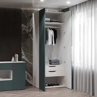 Шкаф 2 дверный, фрезерованные фасады в эмали LE-210.60-3