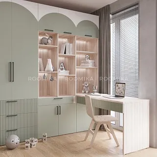 Ниша с рабочей зоной, фрезерованные фасады в эмали LE425 L/R