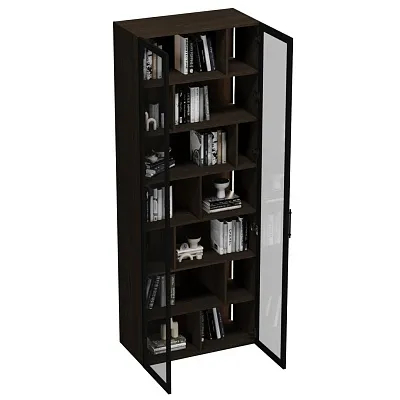 Шкаф-стеллаж со стеклянными фасадами с подсветкой R212