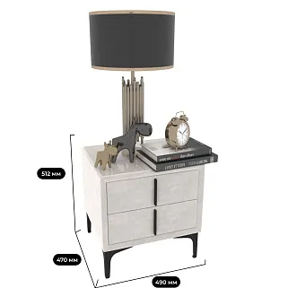 Тумба прикроватная мягкая, стекло прозрачное, ножки черные GRACE752