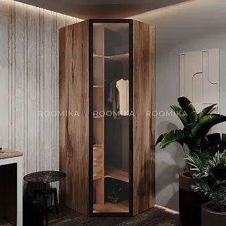 Шкаф угловой со стеклянным фасадом с подсветкой R218