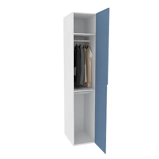 Шкаф однодверный со штангой глубокий, фасады в эмали LE220.60-1
