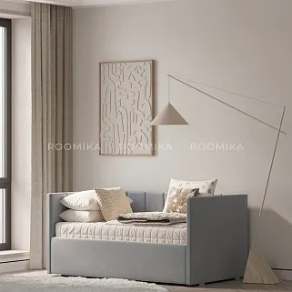 Кровать с подъемным механизмом и ящиком для белья с бортиком LINE 1, 90х160