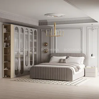 Тумба прикроватная 2 ящика, фрезерованные фасады в эмали LE-701