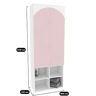 Шкаф двухдверный, фрезерованные фасады в эмали LE217.44-1