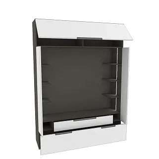 Секция для ТV с подсветкой, фасады в эмали LE406.44