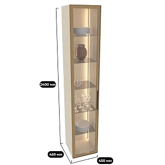 Шкаф со стеклянными фасадом полки стекло R220.1