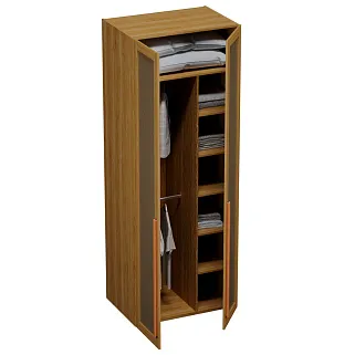 Шкаф двустворчатый, фасады натуральный ротанг  L210.60-4