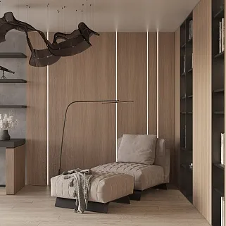 Кабинет в светлых древесных оттенках №4