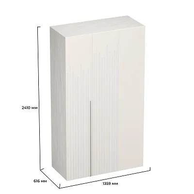 Шкаф со складными дверьми и фальш панелью, фрезерованные фасады в эмали LE206 L/R