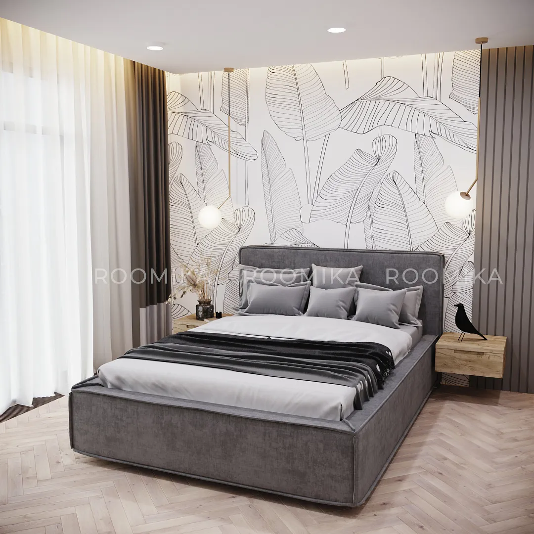 Кровать двуспальная мягкая OSTIN  с подъемным механизмом, 140x200