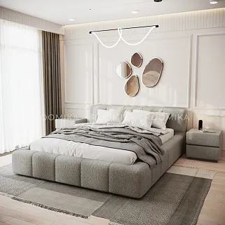 Кровать двуспальная мягкая QUADRO-soft-m  с подъемным механизмом, 180x200