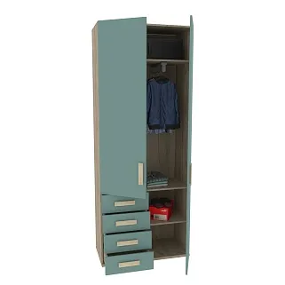 Шкаф двухверный, фасад комбинированный E212 L/R